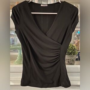 Chic Black V-Neck Women's Blouse